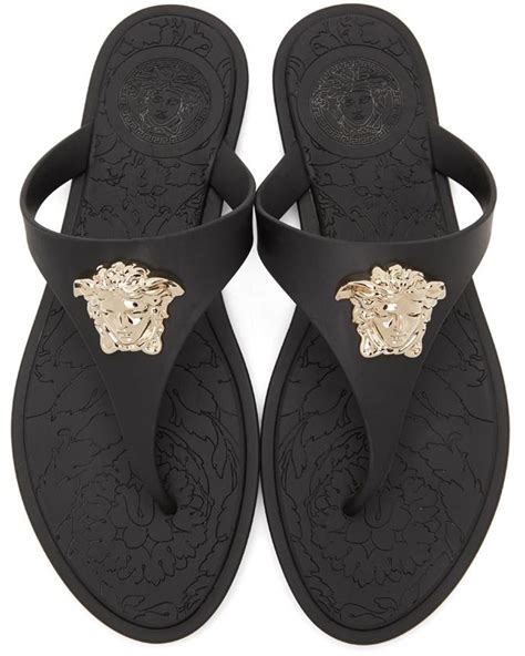 versace medusa flip flops|Versace Medusa flat sandals.